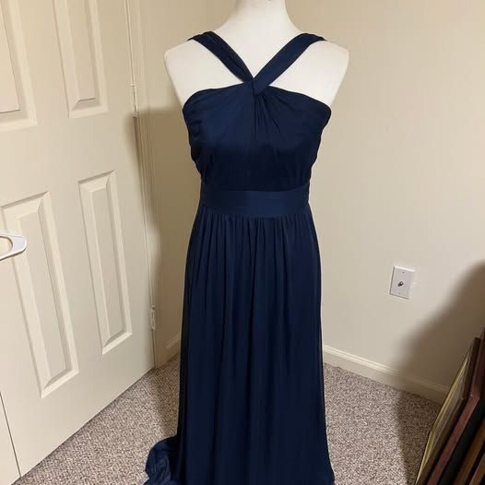 David's Navy Blue Halter Neck Dress Size 6
